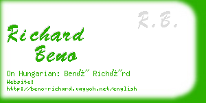 richard beno business card